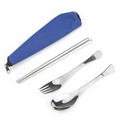 Blank Traveling Flatware Set with Zippered Bag, 8 1/2"L x 2 1/4"W